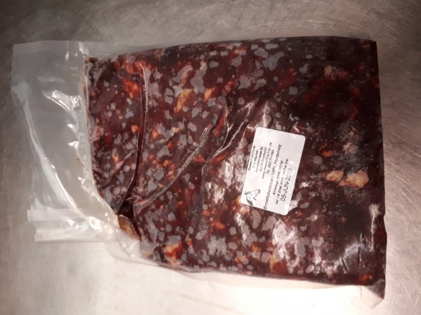 Pferdeherz gewolft 1kg - gefroren